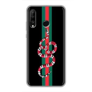Чехлы Бренд GUCCI для Huawei P30 Lite (Змей Гуччи)