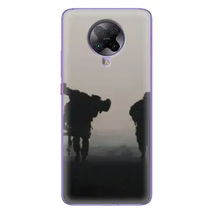 Чехлы на военную тематику для Xiaomi POCO F2 Pro (Бой солдат)