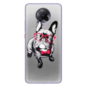 Чехол (ТПУ) Милые собачки для Xiaomi POCO F2 Pro (Бульдог в очках)