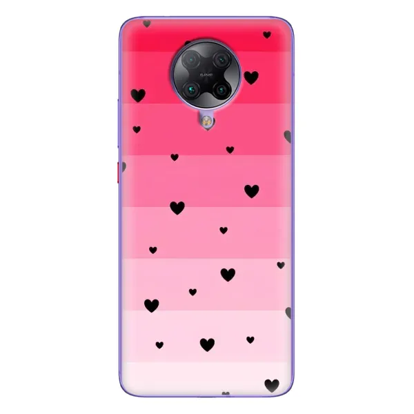 Чехол с рисунком «Чорные сердечки» для Xiaomi POCO F2 Pro Чехол с рисунком «Чорные сердечки» для Xiaomi POCO F2 Pro