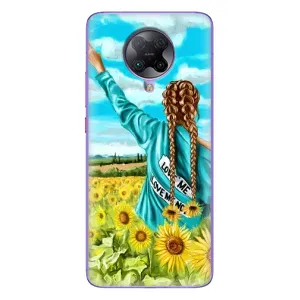 Чехол Стильные девушки на Xiaomi POCO F2 Pro (Девушка на поле)