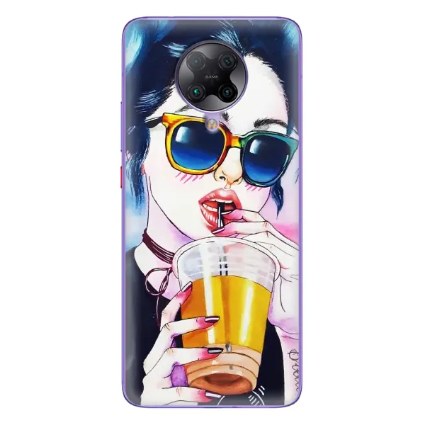 Чехол с рисунком «Девушка с коктейлем» для Xiaomi POCO F2 Pro Чехол с рисунком «Девушка с коктейлем» для Xiaomi POCO F2 Pro
