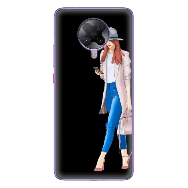Чехол с рисунком «Девушка со смартфоном» для Xiaomi POCO F2 Pro Чехол с рисунком «Девушка со смартфоном» для Xiaomi POCO F2 Pro