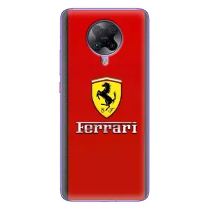 Силиконовый бампер с картинкой машины на Xiaomi POCO F2 Pro (Ferrari Logo)