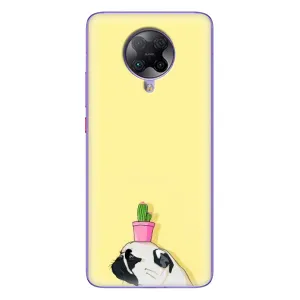 Бампер для Xiaomi POCO F2 Pro с картинкой "Песики" (Кактус на голове)