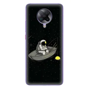 Силиконовый Чехол с принтом "Космонавты" на Xiaomi POCO F2 Pro (Космонавт на рыбалке)