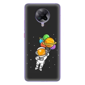 Силиконовый Чехол с принтом "Космонавты" на Xiaomi POCO F2 Pro (Космонавт с шариками)