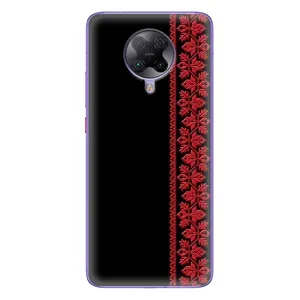 Силиконовый Чехол на Xiaomi POCO F2 Pro (Красная Вышиванка)