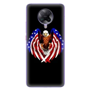 Чехол Флаг USA для Xiaomi POCO F2 Pro (Крылья США)