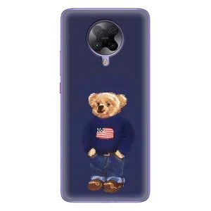 Чехлы Мишка Тедди для Поко Ф2 Про (Мишка USA)