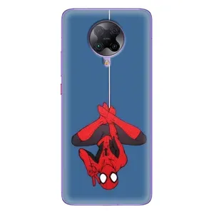 Чехол Супергерой Человека Паука на Xiaomi POCO F2 Pro (На паутине)
