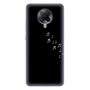 Чехол с картинками на черном фоне для Xiaomi POCO F2 Pro (Ноты)