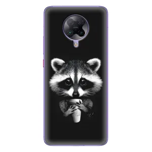 Силиконовый Чехол с Енотами на Xiaomi POCO F2 Pro (С кофем)