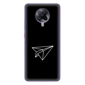 Чехол с картинками на черном фоне для Xiaomi POCO F2 Pro (Самолетик)