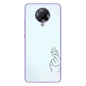 Чехлы (Знак сердечка) на Xiaomi POCO F2 Pro (Сердце на голубом)