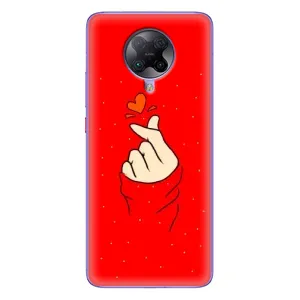 Чехлы (Знак сердечка) на Xiaomi POCO F2 Pro (Сердце на красном)