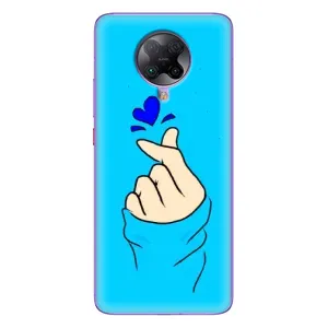 Чехлы (Знак сердечка) на Xiaomi POCO F2 Pro (Сердце на синем)