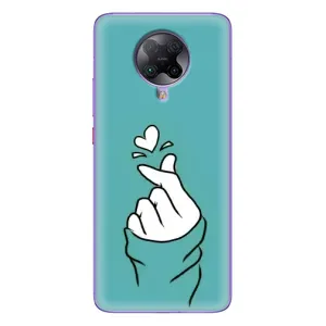 Чехлы (Знак сердечка) на Xiaomi POCO F2 Pro (Сердечко на бирюзовом)