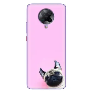 Бампер для Xiaomi POCO F2 Pro с картинкой "Песики" (Собака на розовом)