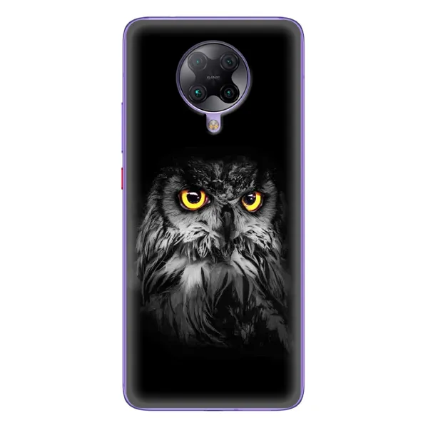 Чехол с рисунком «Сова на чёрном» для Xiaomi POCO F2 Pro Чехол с рисунком «Сова на чёрном» для Xiaomi POCO F2 Pro