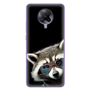 Силиконовый Чехол с Енотами на Xiaomi POCO F2 Pro (Стильный Енот)