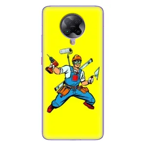 Силиконовый бампер (Работники) на Xiaomi POCO F2 Pro (Строитель)