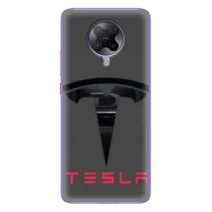 Силиконовый бампер с картинкой машины на Xiaomi POCO F2 Pro (Logo TESLA)