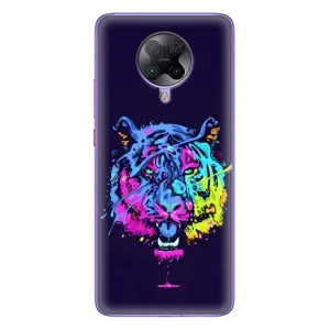 Силиконовый бампер с картинкой животных для Xiaomi POCO F2 Pro (Тигр-Арт)