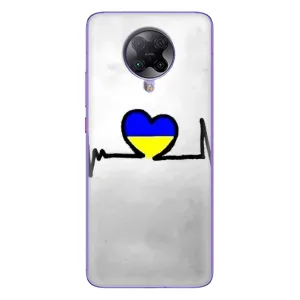 Силиконовый Чехол на Xiaomi POCO F2 Pro (Я-Украина) (Украинская кардиограмма)
