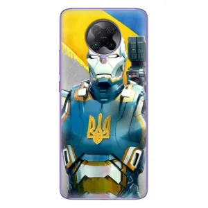 Силиконовый Чехол на Xiaomi POCO F2 Pro (Я-Украина) (Украинский робокоп)