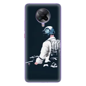 Силиконовый чехол с картинкой "Герой Pubg" на Xiaomi POCO F2 Pro (В экиперовке)