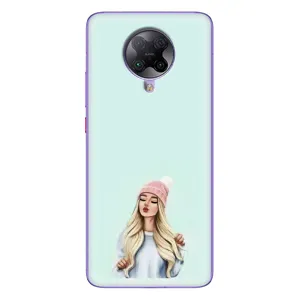 Силиконовый Чехол на Xiaomi POCO F2 Pro с картинкой Стильных Девушек (В шапке)