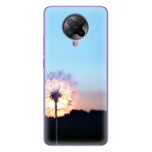 Силиконовый Чехол с одуванчиками на Xiaomi POCO F2 Pro (Закат с одуванчиком)