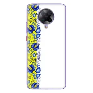Силиконовый Чехол на Xiaomi POCO F2 Pro с картинкой Вышиванки (Желто-синяя вышиванка)