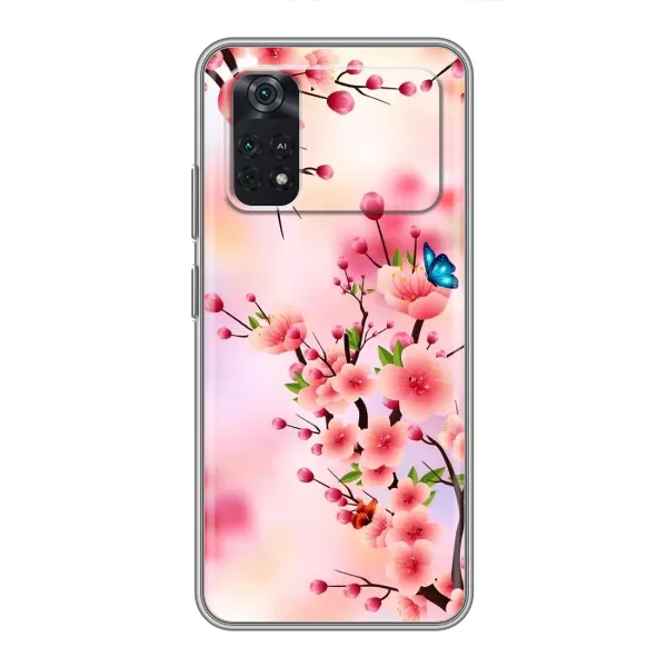 Чехол с рисунком «Бабочки на сакуре» для Xiaomi POCO M4 Pro 4G Чехол с рисунком «Бабочки на сакуре» для Xiaomi POCO M4 Pro 4G