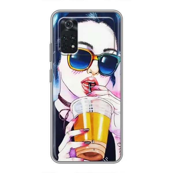 Чехол с рисунком «Девушка с коктейлем» для Xiaomi POCO M4 Pro 4G Чехол с рисунком «Девушка с коктейлем» для Xiaomi POCO M4 Pro 4G