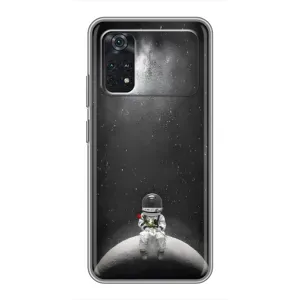 Силіконовый Чохол з принтом "Космонавти" на Xiaomi POCO M4 Pro 4G (Космонавт романтик)