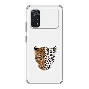 Чохол з леопардовим принтом на Xiaomi POCO M4 Pro 4G (Леопард на білому)