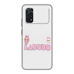 Чехол с принтом Лабубу для Xiaomi POCO M4 Pro 4G (Логотип Лабубу)