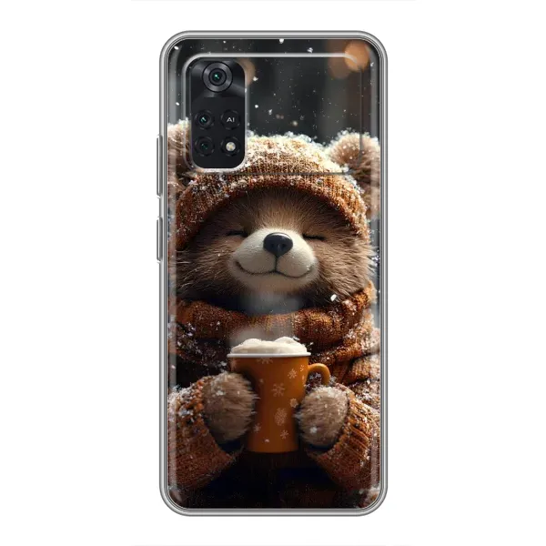 Чехол с рисунком «Медвежонок с кофе» для Xiaomi POCO M4 Pro 4G Чехол с рисунком «Медвежонок с кофе» для Xiaomi POCO M4 Pro 4G