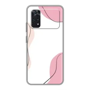Чохол квітковий дизайн для Xiaomi POCO M4 Pro 4G (Рожевий фон)