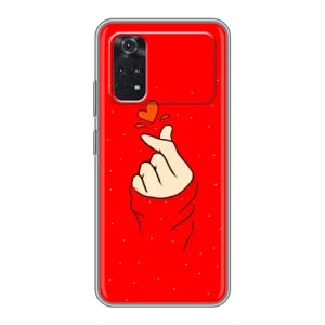 Чохол (Знак сердечка) для Xiaomi POCO M4 Pro 4G (Сердечко на червоному)