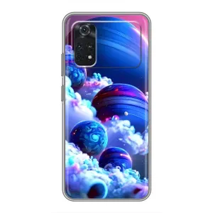 Чехлы КОСМОС для Xiaomi POCO M4 Pro 4G (Синие планеты)