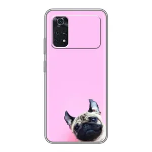 Бампер для Xiaomi POCO M4 Pro 4G з картинкою "Песики" (Собака на рожевому)