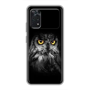 Чехлы с принтом СОВЫ для Xiaomi POCO M4 Pro 4G (Сова на чёрном)
