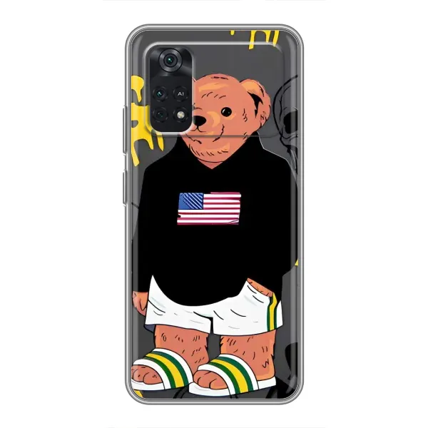 Чехол с рисунком «Teddy USA» для Xiaomi POCO M4 Pro 4G Чехол с рисунком «Teddy USA» для Xiaomi POCO M4 Pro 4G