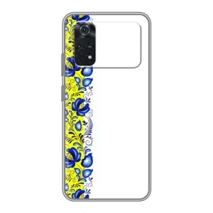 Силіконовый Чохол на Xiaomi POCO M4 Pro 4G з картинкой Вишиванки (Жовто-біла вишиванка)