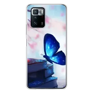 Силиконовый бампер с картинкой животных для Xiaomi POCO X3 GT (Бабочка синяя)