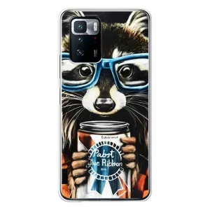 Силиконовый Чехол с Енотами на Xiaomi POCO X3 GT (Енот в очках)