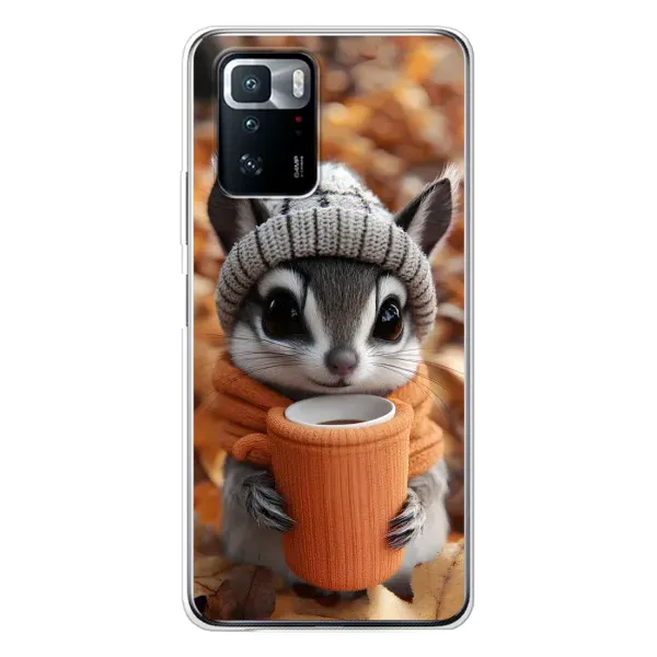 Чехол с рисунком «Грызунчик с кофе» для Xiaomi POCO X3 GT Чехол с рисунком «Грызунчик с кофе» для Xiaomi POCO X3 GT